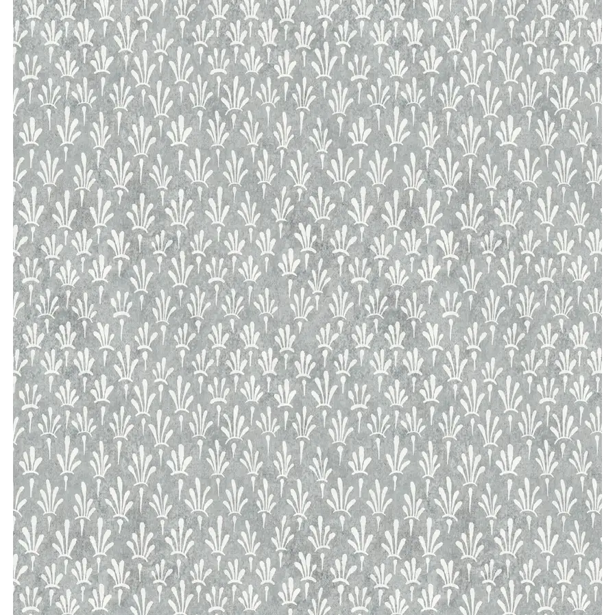 Hyacinth Wallpaper - Simple Floral Geometric - by Bloomery Decor - Sample 1 foot by 1 foot / Blue - Loomwell Home Goods