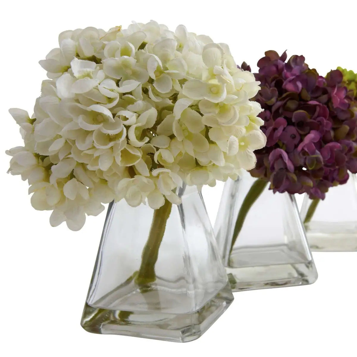 Hydrangea w/Vase (Set of 3) - Nearly Natural