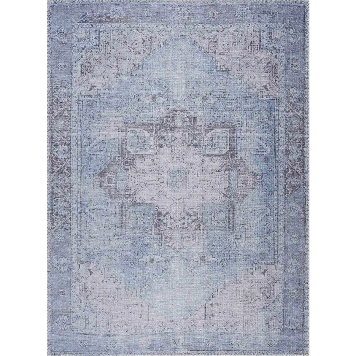 Ice Blue Nisa Washable Rug - Boutique Rugs