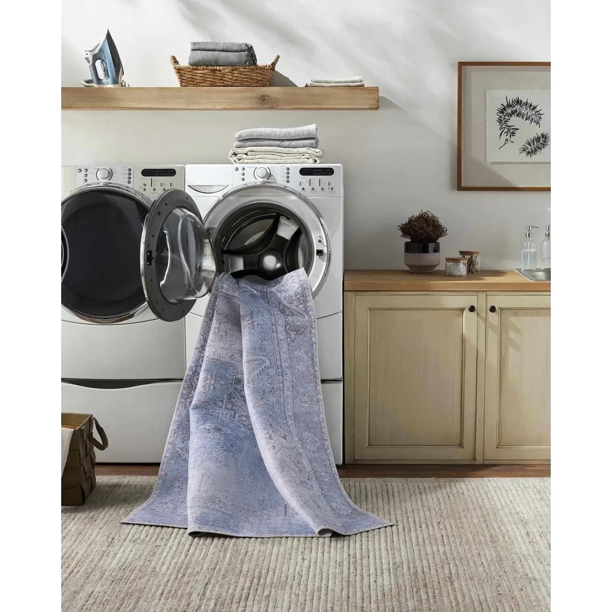 Ice Blue Nisa Washable Rug - Boutique Rugs