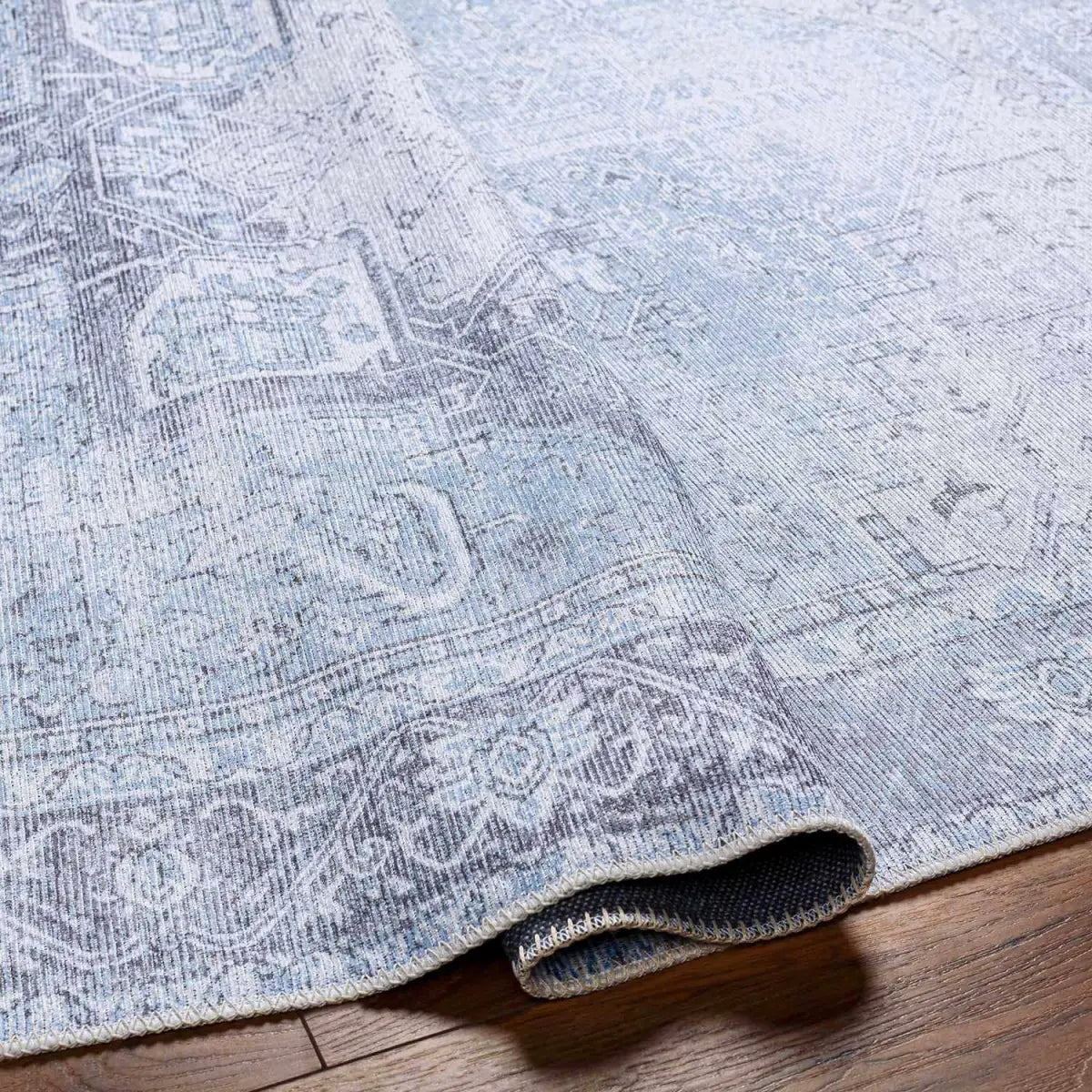 Ice Blue Nisa Washable Rug - Boutique Rugs