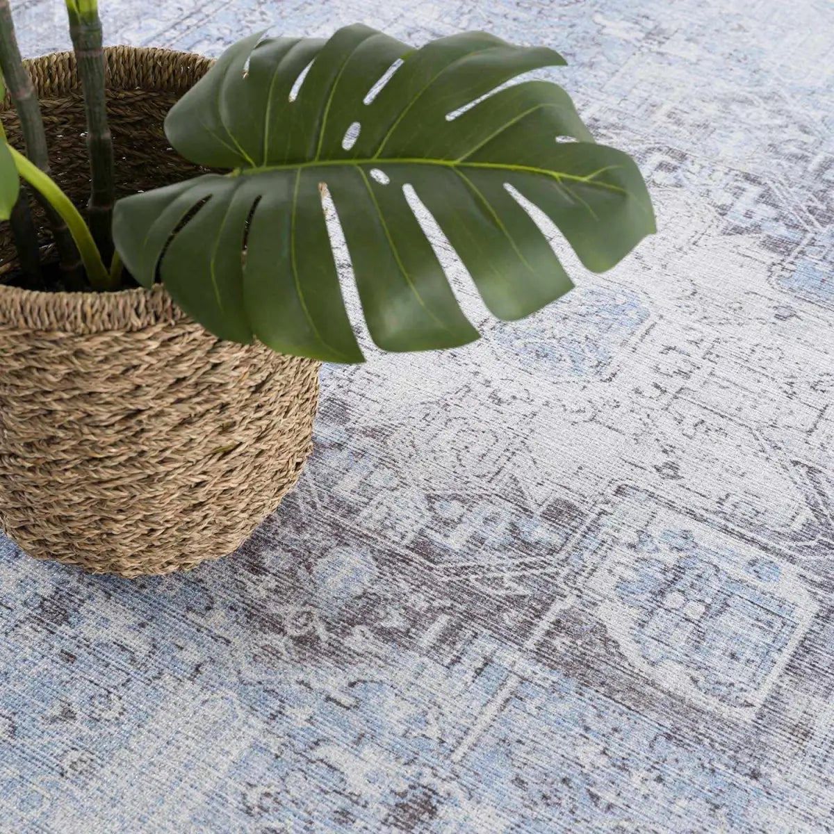 Ice Blue Nisa Washable Rug - Boutique Rugs