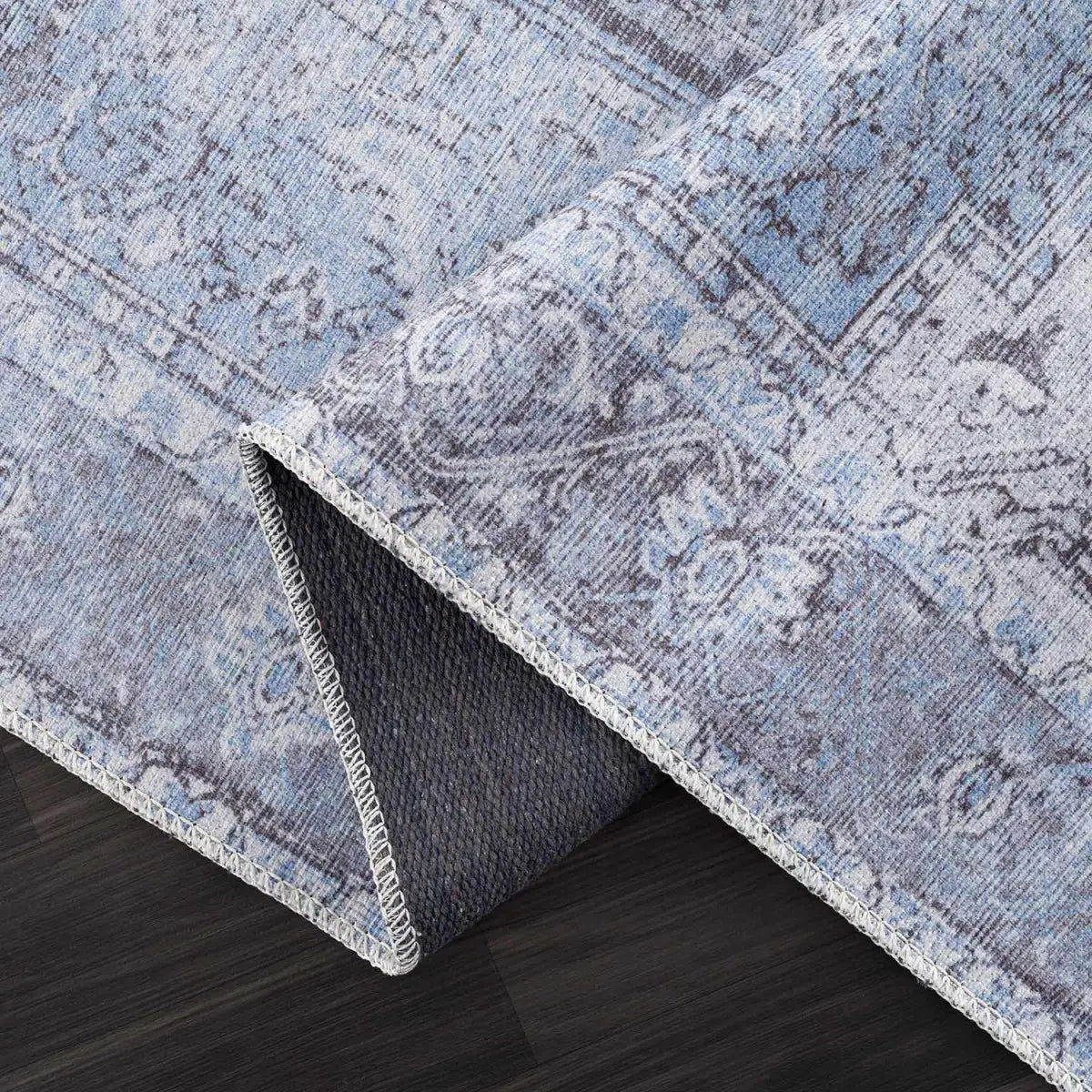 Ice Blue Nisa Washable Rug - Boutique Rugs