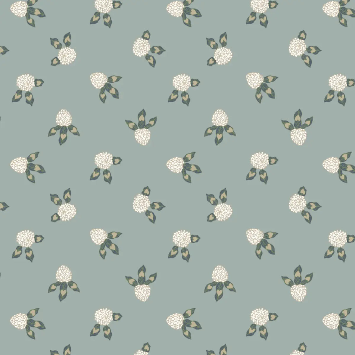 Idalie Wallpaper - Clover in Bloom - by Grateful Artsy Soul - Sample 1 foot by 1 foot / Light Blue - Loomwell Home Goods