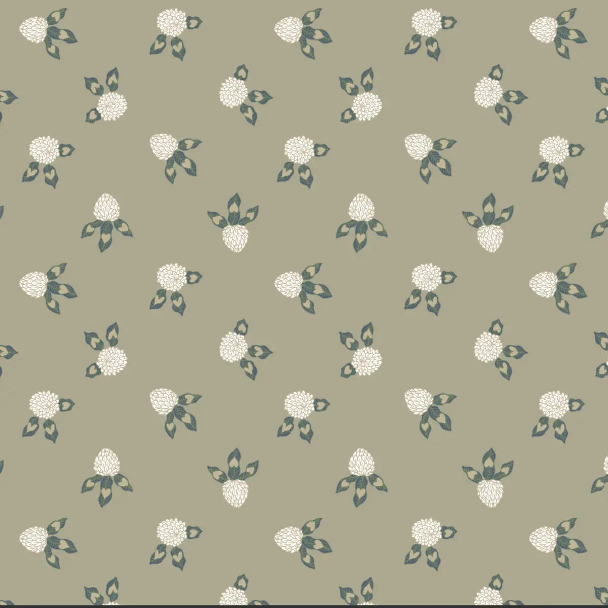 Idalie Wallpaper - Clover in Bloom - by Grateful Artsy Soul - Sample 1 foot by 1 foot / Sage - Loomwell Home Goods