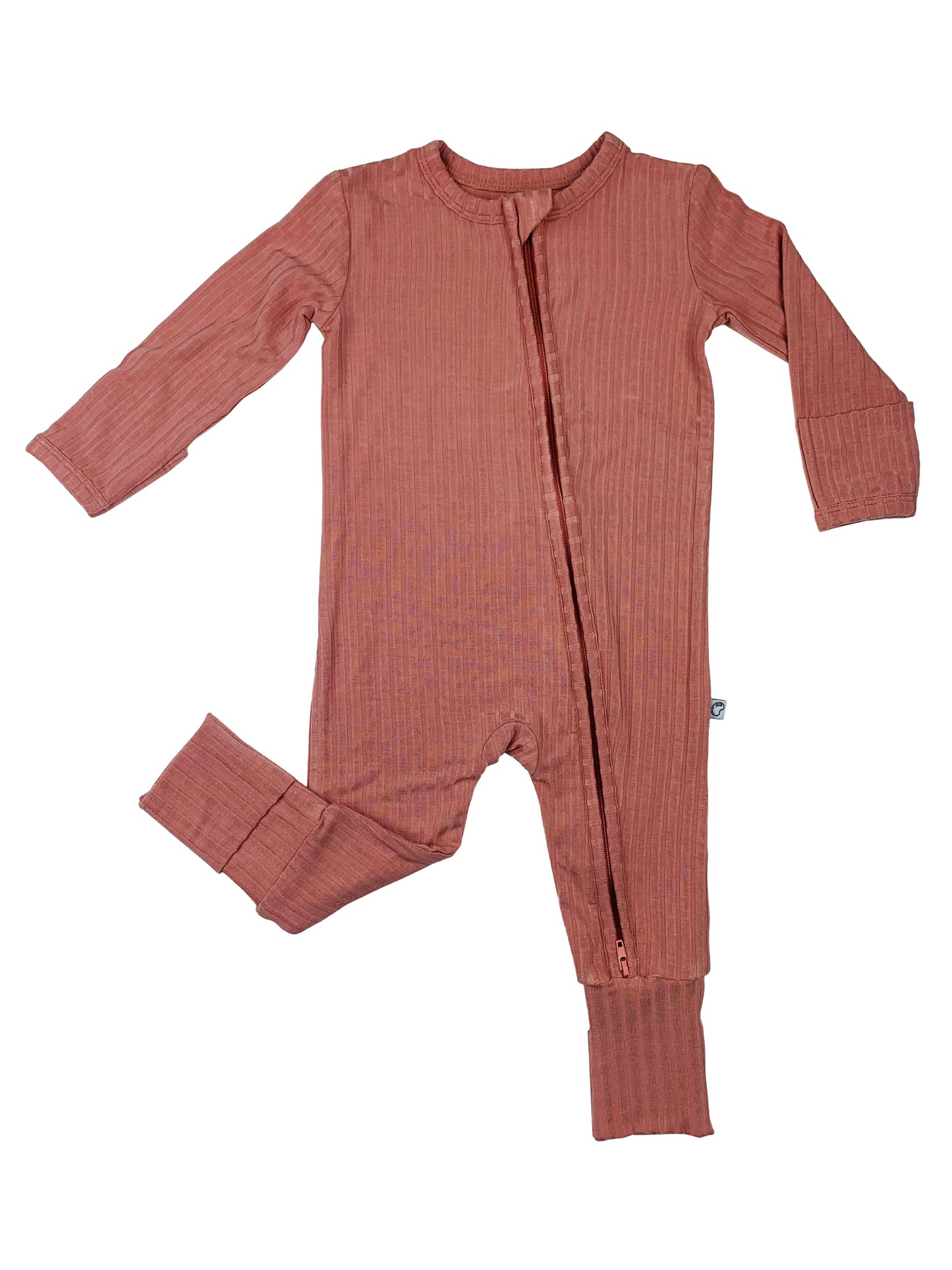 Rosewood Ribbed | Bamboo Zip Romper