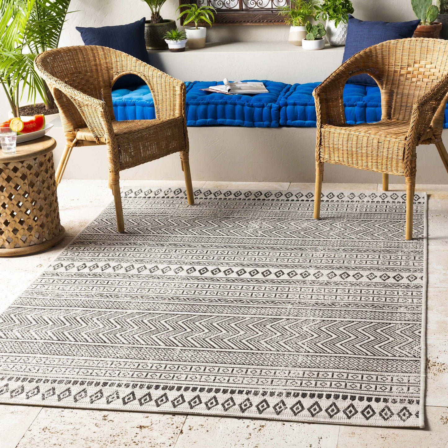 Imboden Black&White Outdoor Rug