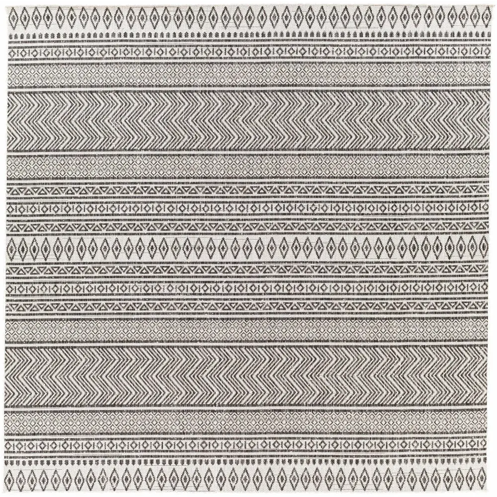 Imboden Black&White Outdoor Rug - 6’7’’ Square - Boutique Rugs