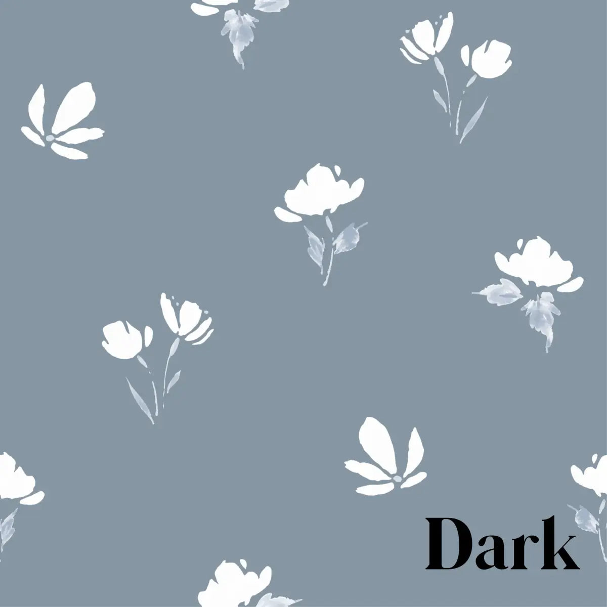 Imogen Wallpaper - Simple Flowers - by Melissa Johnson Design - Sample 1 foot by 1 foot / Dark - Loomwell Home Goods
