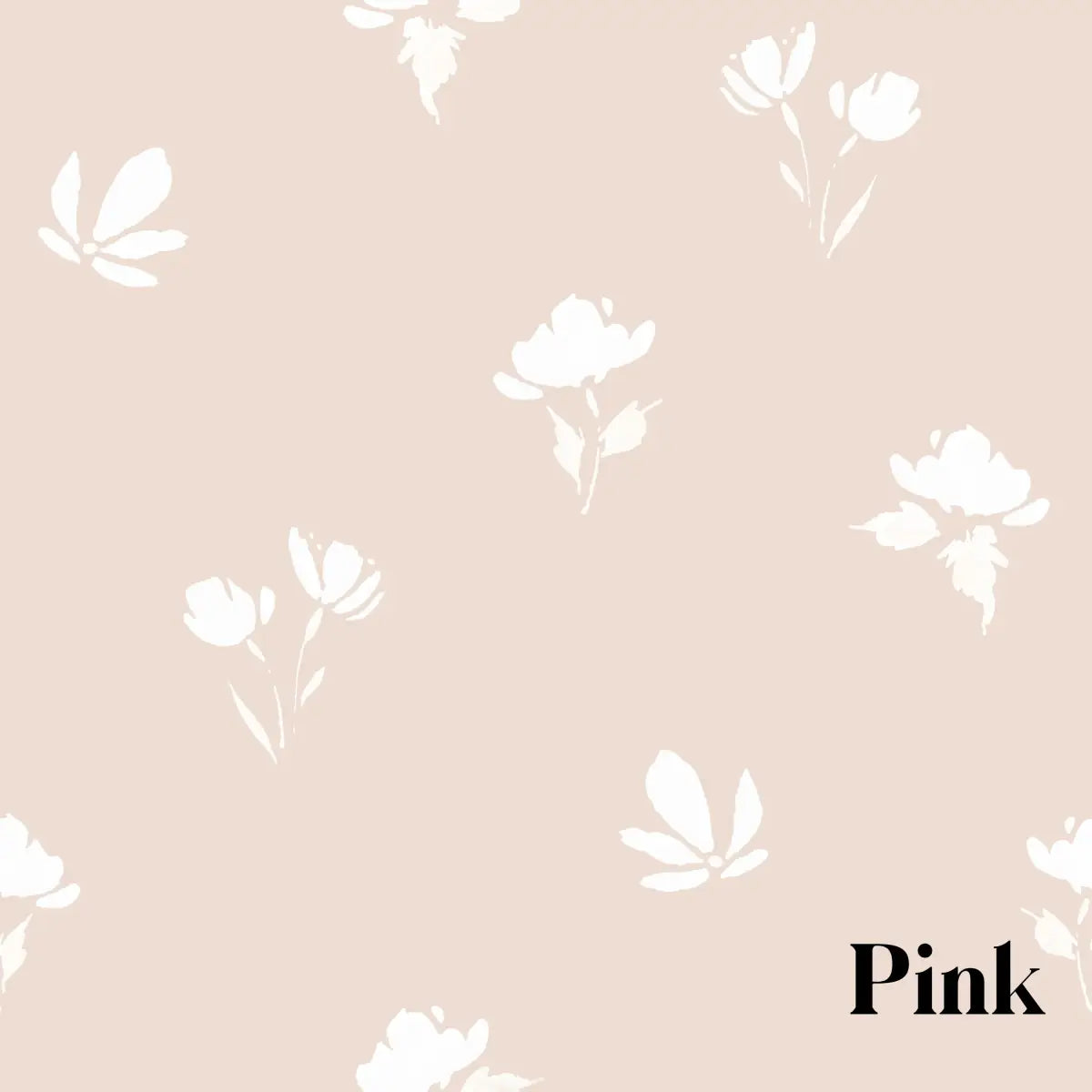Imogen Wallpaper - Simple Flowers - by Melissa Johnson Design - Sample 1 foot by 1 foot / Pink - Loomwell Home Goods