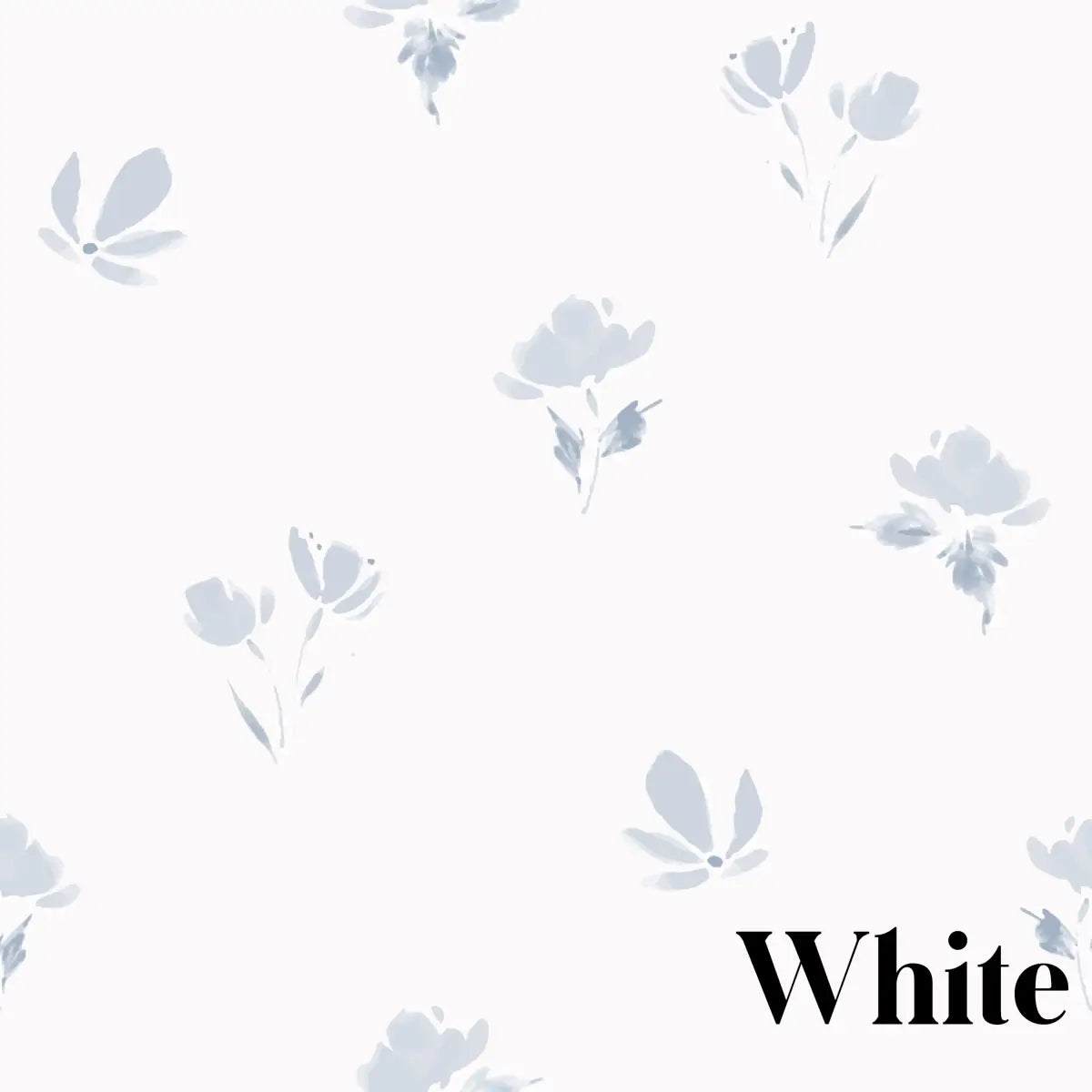 Imogen Wallpaper - Simple Flowers - by Melissa Johnson Design - Sample 1 foot by 1 foot / White - Loomwell Home Goods