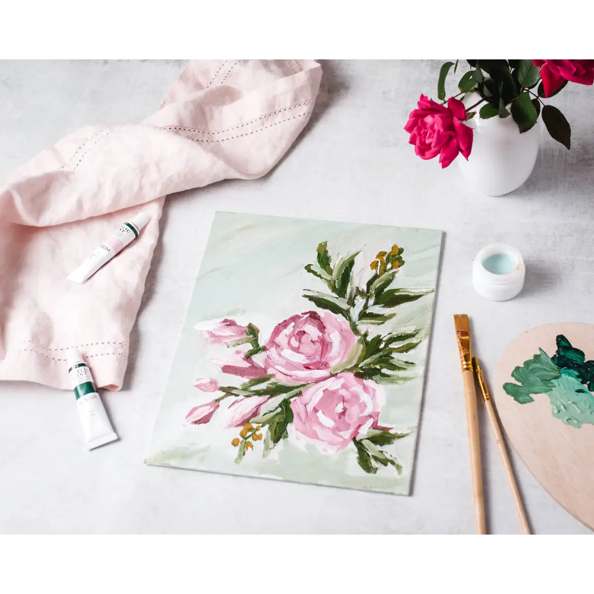 Impressionism Painting Kit - Abstract Roses - Cate Paper Co.