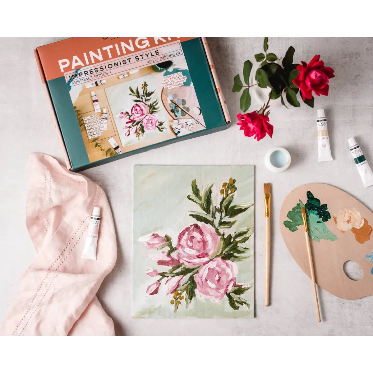 Impressionism Painting Kit - Abstract Roses - Cate Paper Co.