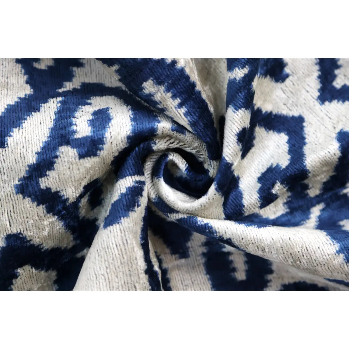 Luxury Velvet Pillow – Indigo Ikat Square 16x16 Square - Canvello