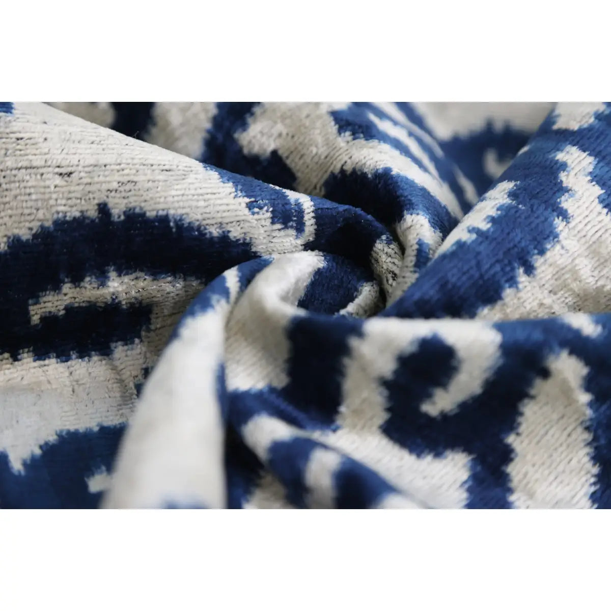 Luxury Velvet Pillow – Indigo Ikat Square 16x16 Square - Canvello