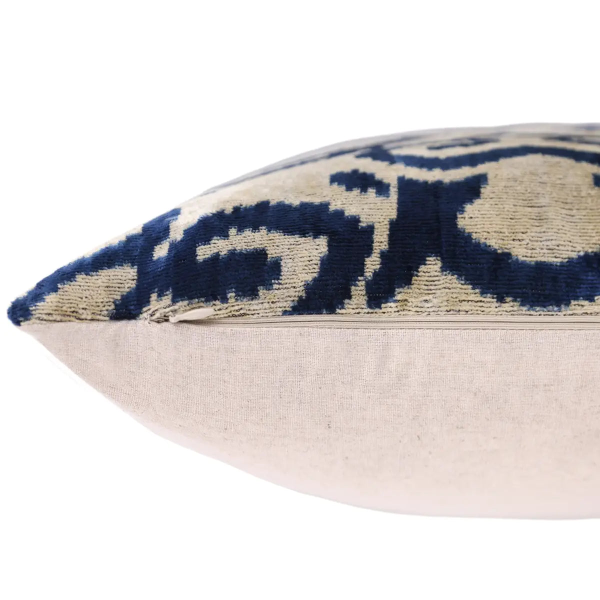Luxury Velvet Pillow – Indigo Ikat Square 16x16 Square - Canvello