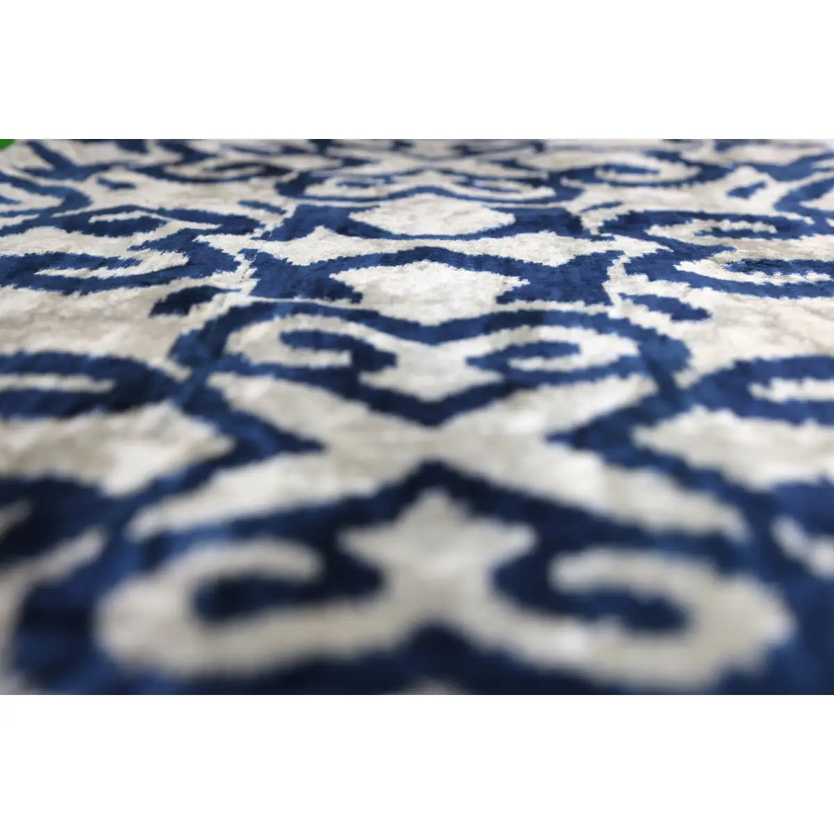 Luxury Velvet Pillow – Indigo Ikat Square 16x16 Square - Canvello