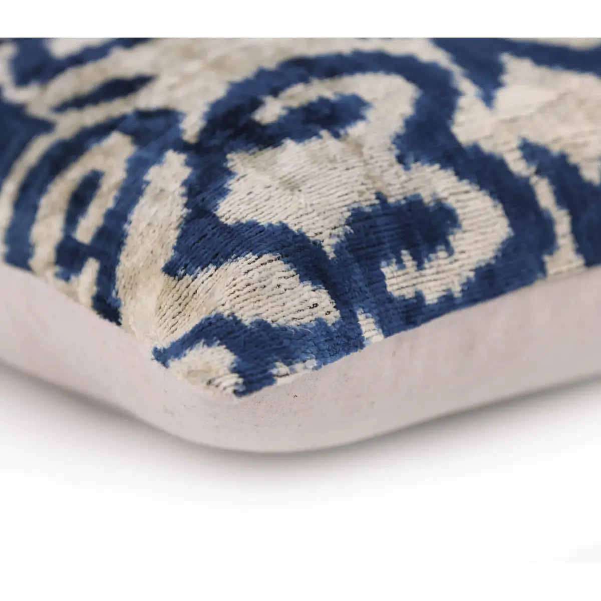 Luxury Velvet Pillow – Indigo Ikat Square 16x16 Square - Canvello