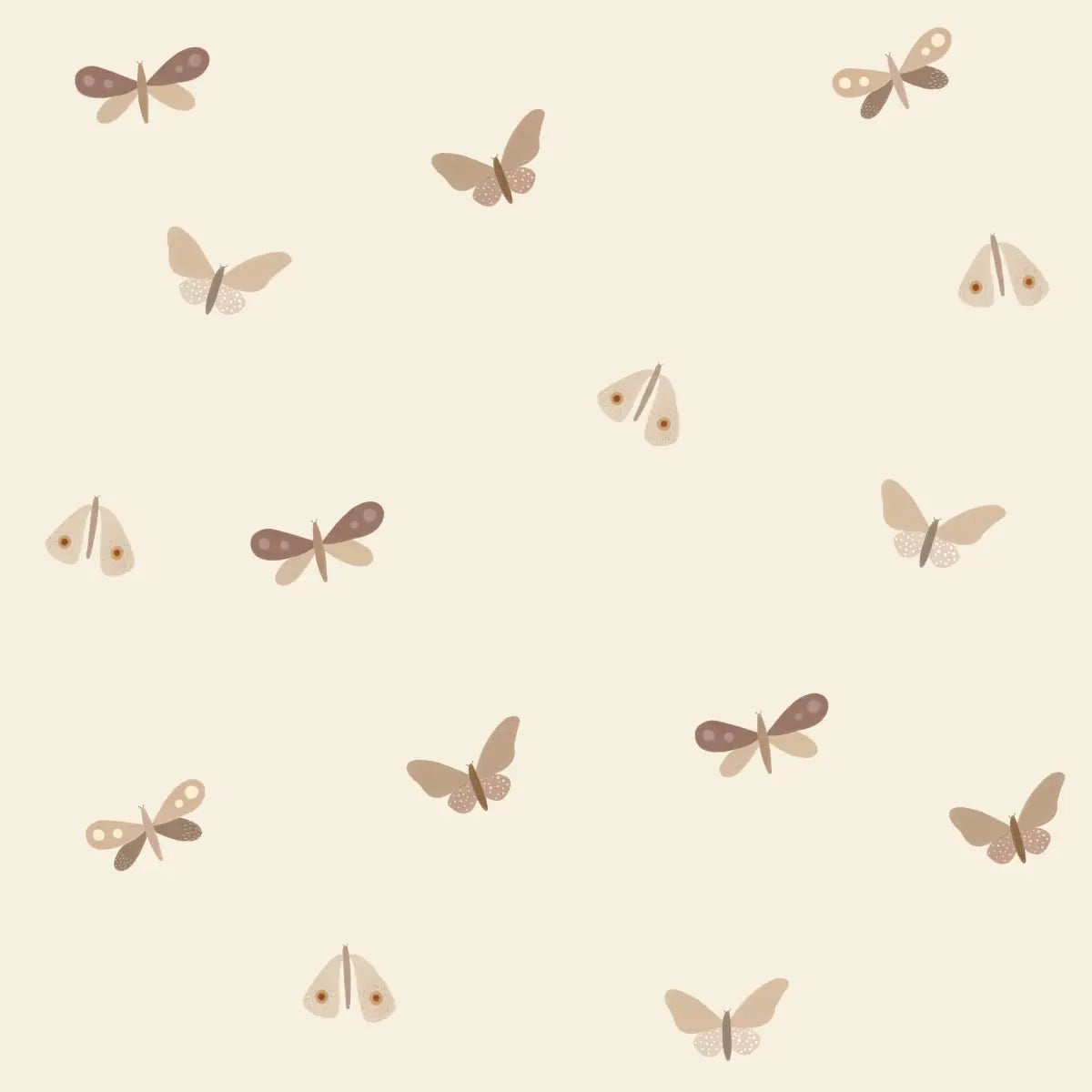 Indra Wallpaper - Beige Butterflies - by Shop Pudge - Loomwell Home Goods