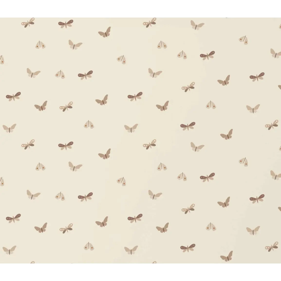 Indra Wallpaper - Beige Butterflies - by Shop Pudge - Sample 1 foot by 1 foot - Loomwell Home Goods