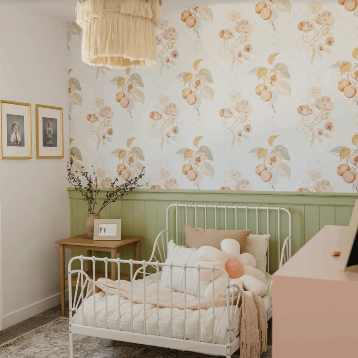 Ingrid Wallpaper - Peaches and Poppies - by Celeste Clark - Loomwell Home Goods