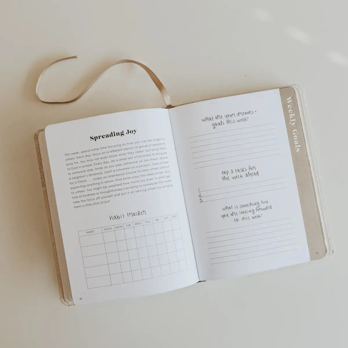 Inspirational Productivity Journal: You Are Strong & Courageous - Sweet Water Decor