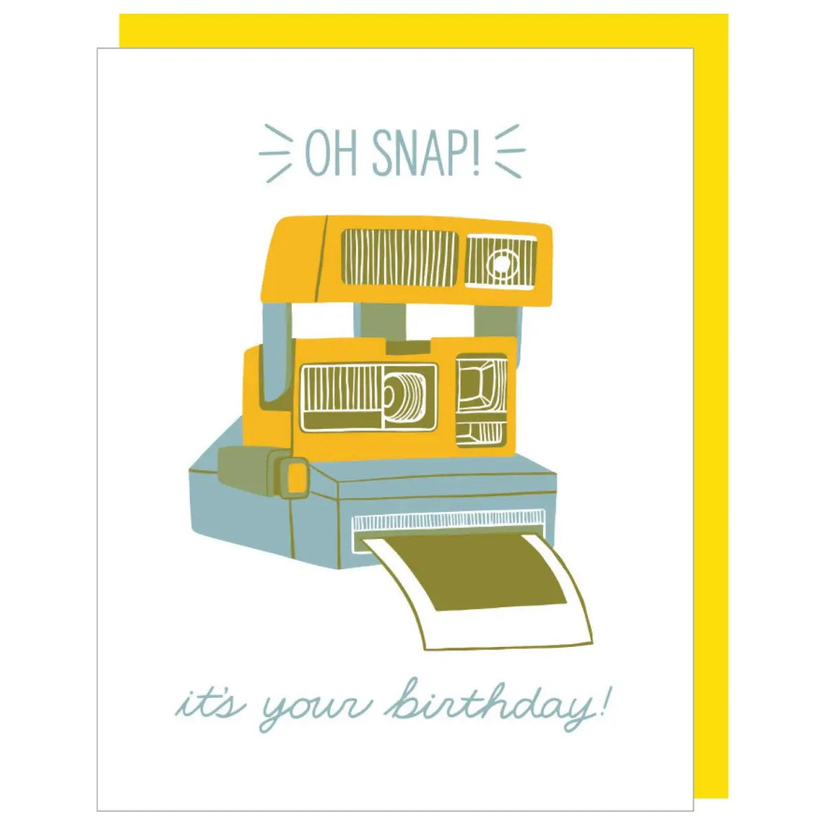 Birthday Card - Vintage Instant Camera - Smudge Ink