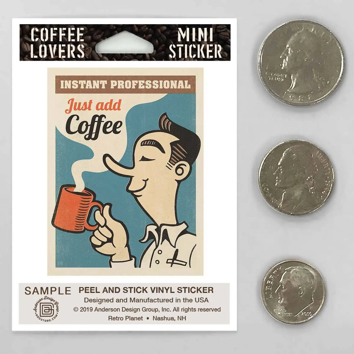 Instant Professional Coffee Vinyl Sticker - RetroPlanet