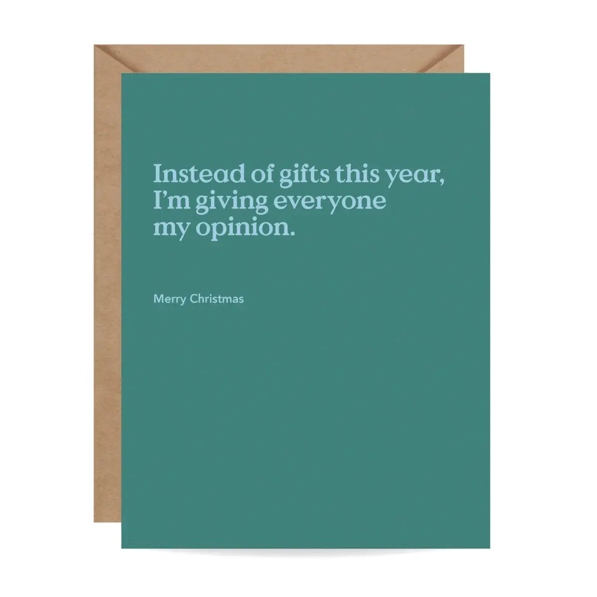 Funny Christmas Card - Instead of Gifts - Inklings Paperie