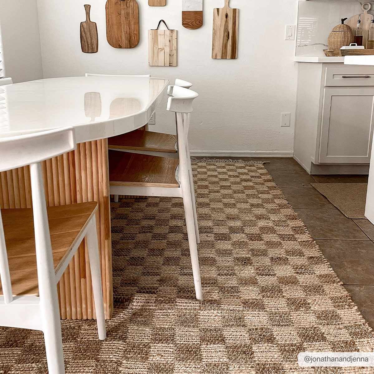 Checkered Jute Area Rug - Boutique Rugs