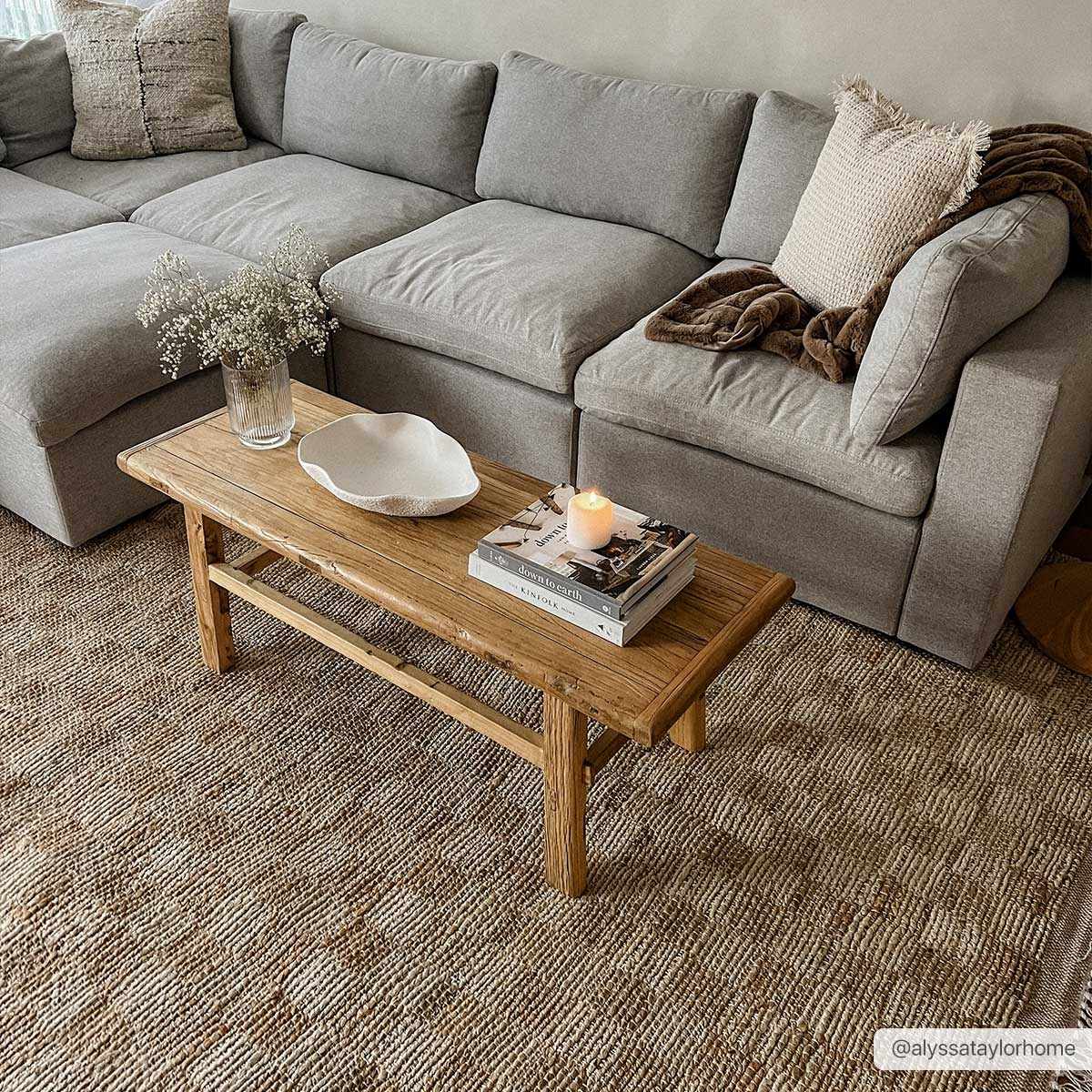 Checkered Jute Area Rug - Boutique Rugs