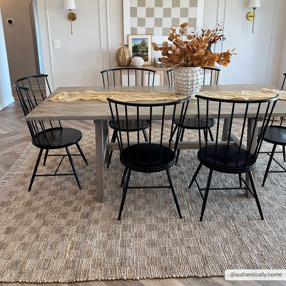 Checkered Jute Area Rug - Boutique Rugs