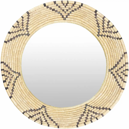 Ipilan Moonj Grass Starburst Round Mirror - 24’’H x 24’’W Round - Boutique Rugs