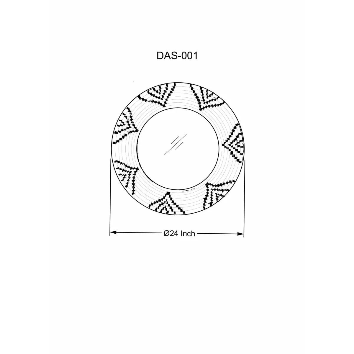 Ipilan Moonj Grass Starburst Round Mirror - 24’’H x 24’’W Round - Boutique Rugs