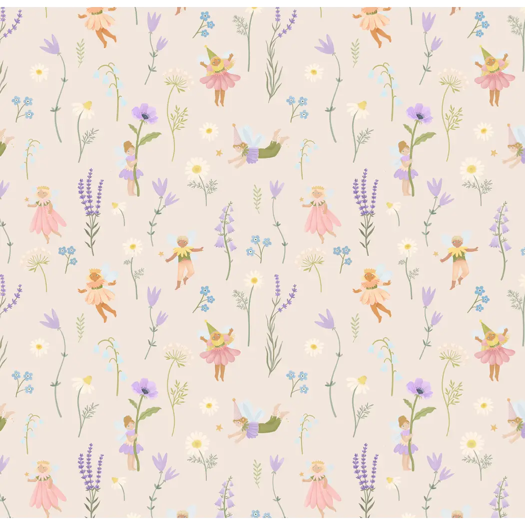 Iridessa Wallpaper - Fairies and Flowers for Kids - Sample 1 foot by 1 foot - Loomwell Home Goods