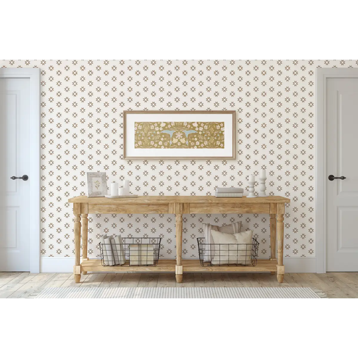 Iris Wallpaper - Quilt Star Pattern - by Melissa Johnson Design - Loomwell Home Goods
