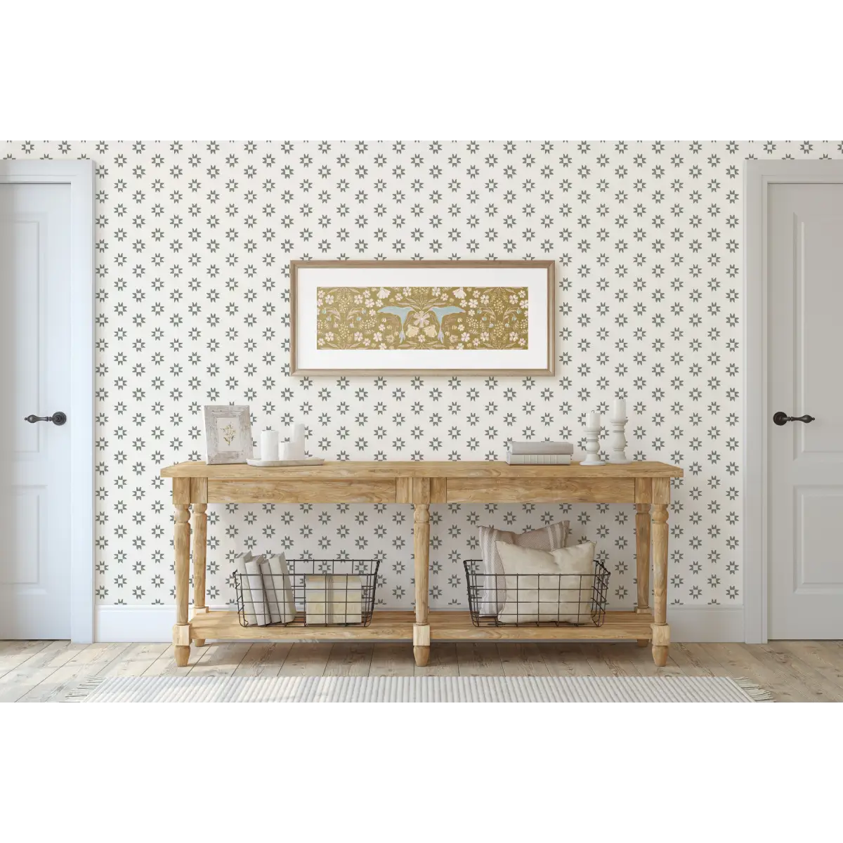 Iris Wallpaper - Quilt Star Pattern - by Melissa Johnson Design - Loomwell Home Goods