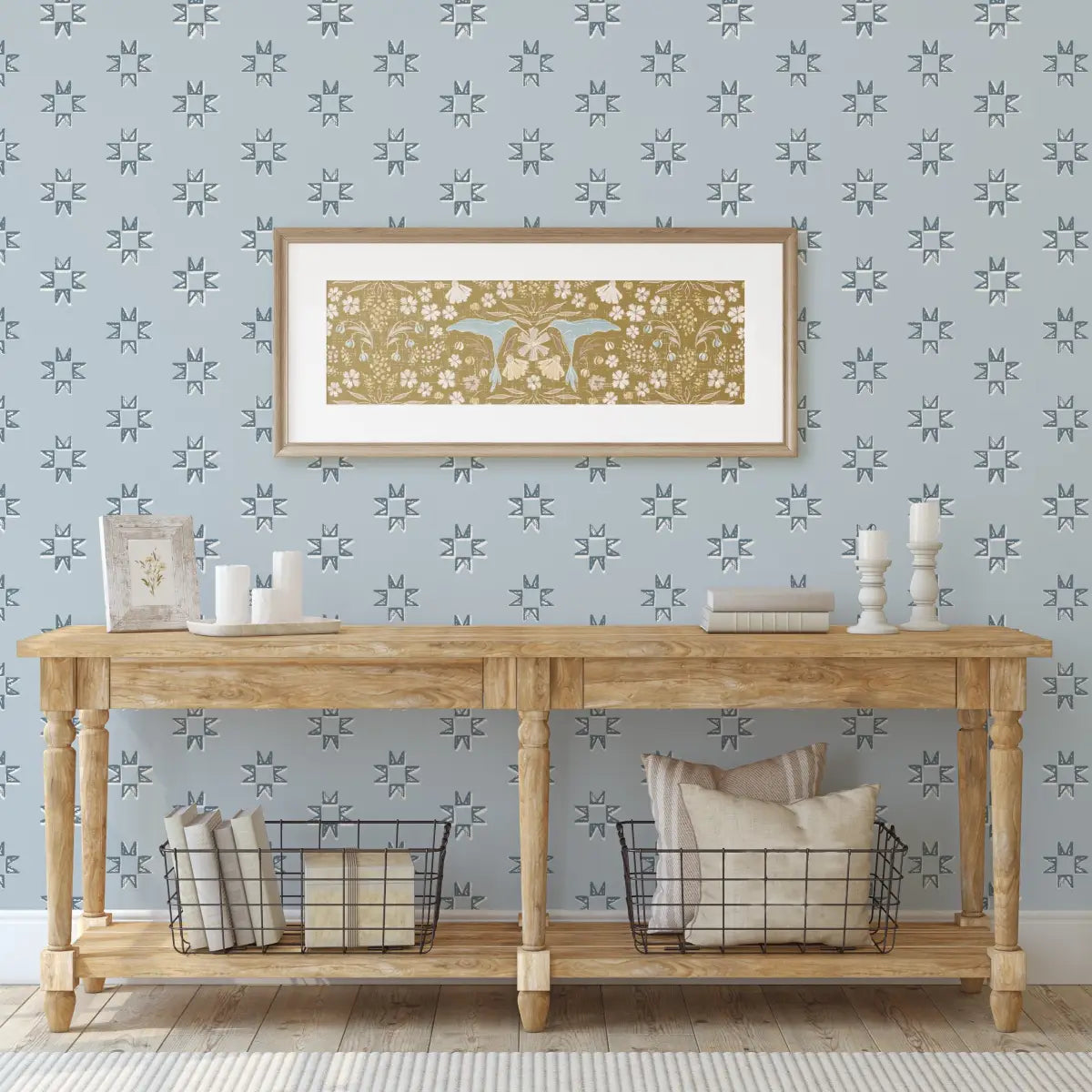 Iris Wallpaper - Quilt Star Pattern - by Melissa Johnson Design - Loomwell Home Goods