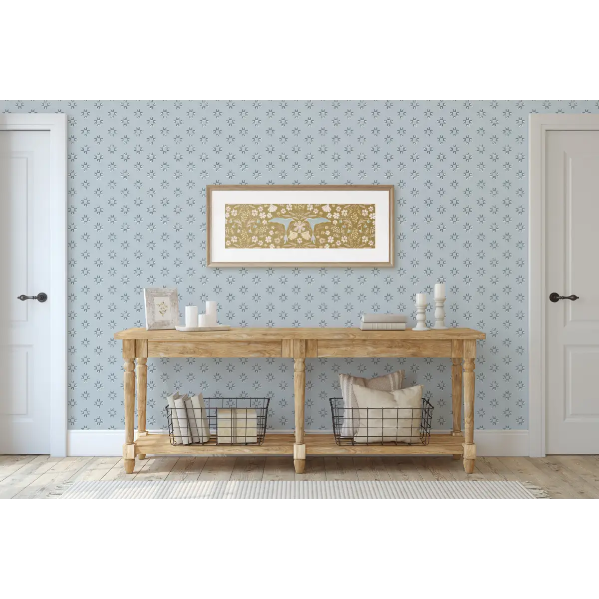 Iris Wallpaper - Quilt Star Pattern - by Melissa Johnson Design - Loomwell Home Goods