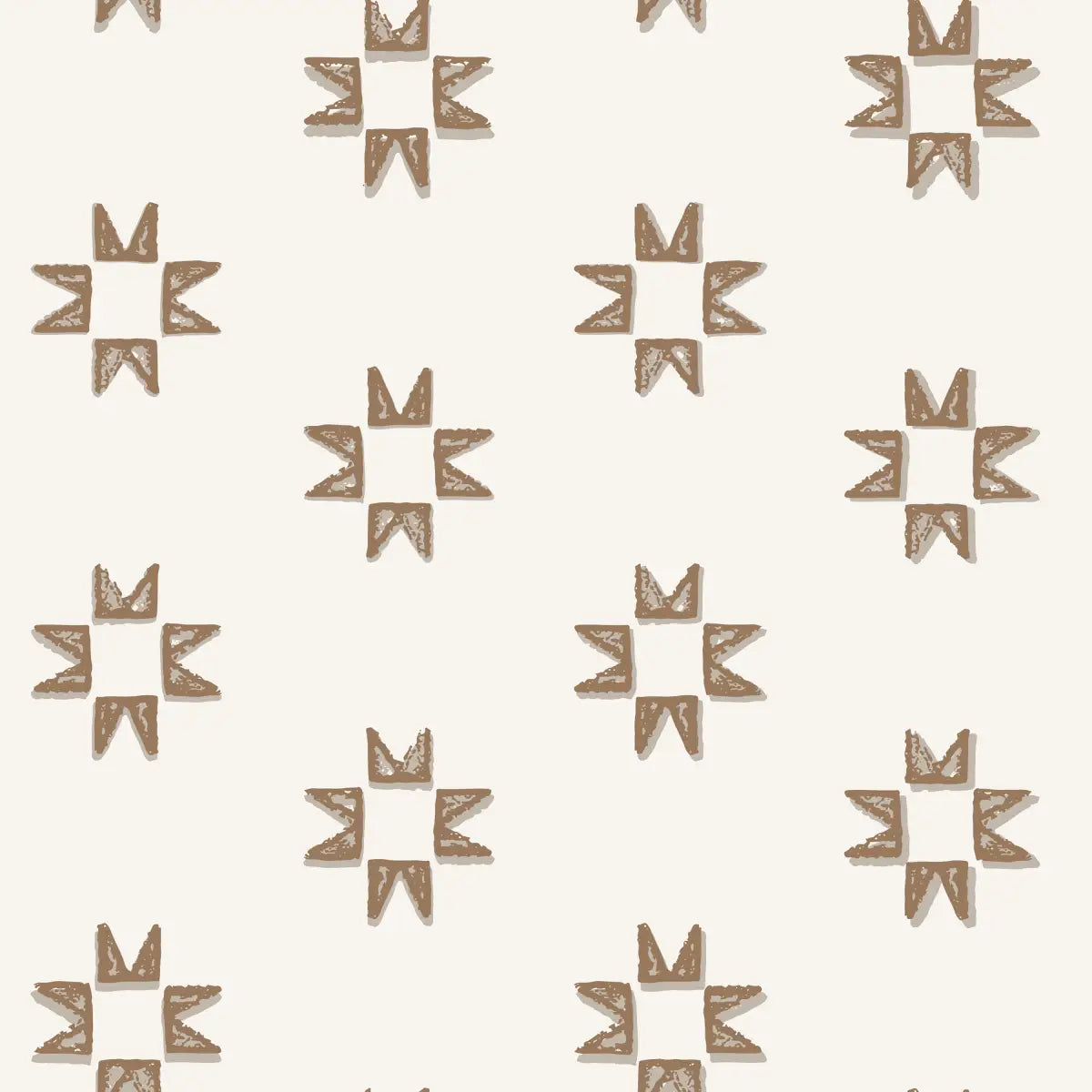 Iris Wallpaper - Quilt Star Pattern - by Melissa Johnson Design - Sample 1 foot by 1 foot / Neutral - Loomwell Home