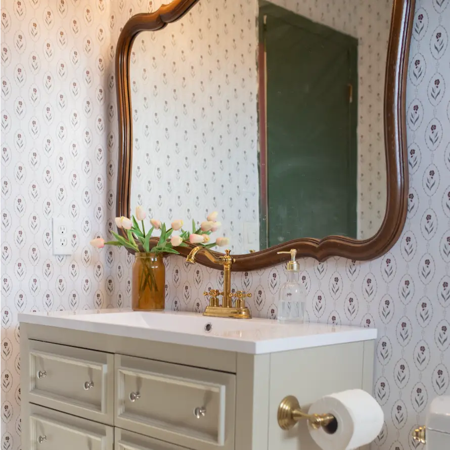 Isabella Wallpaper - Tiny Framed Flowers - by Lisee Ree - Loomwell Home Goods