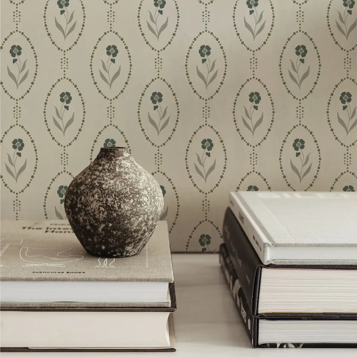 Isabella Wallpaper - Tiny Framed Flowers - by Lisee Ree - Loomwell Home Goods