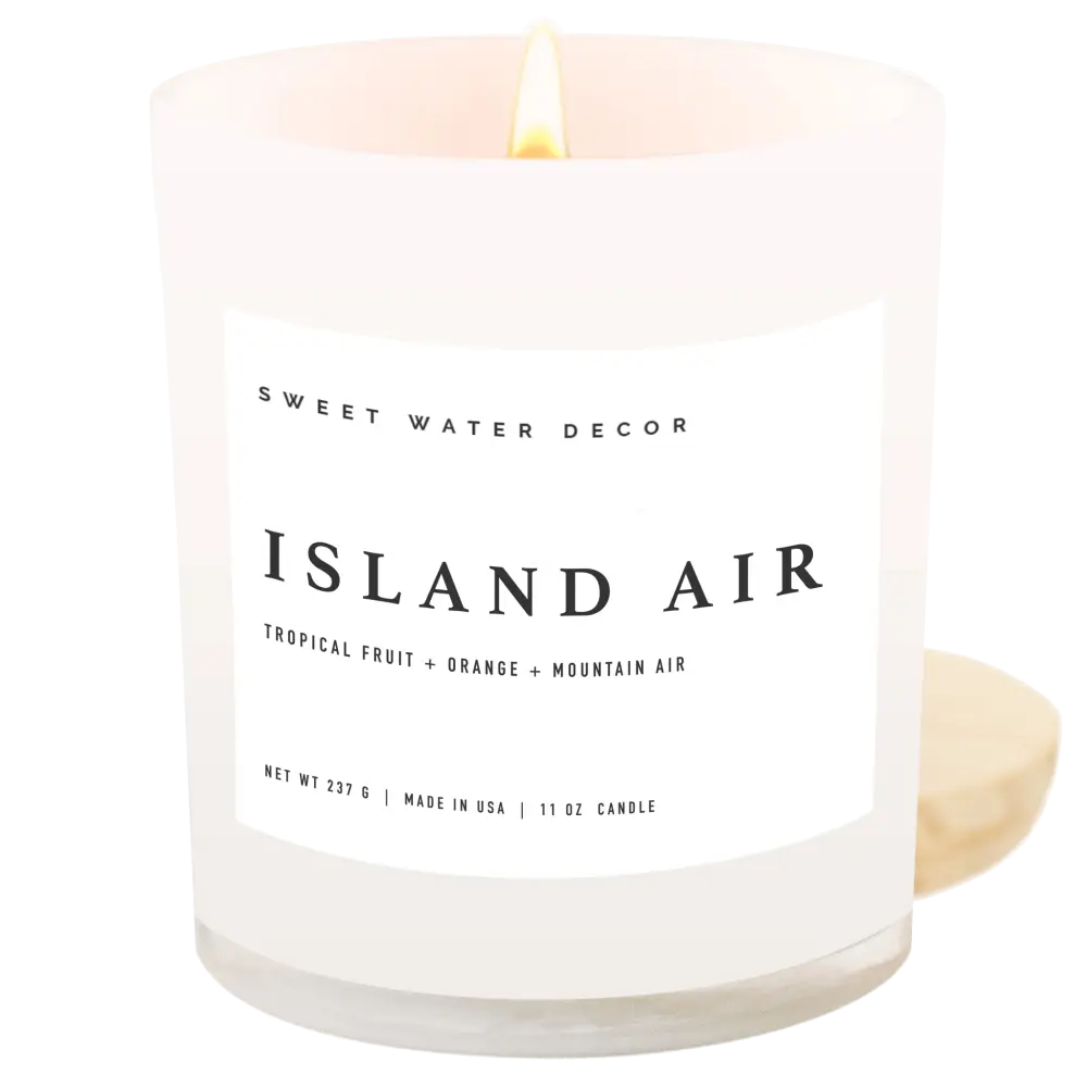 Island Air Soy Candle - White Jar - 11 oz - Sweet Water Decor