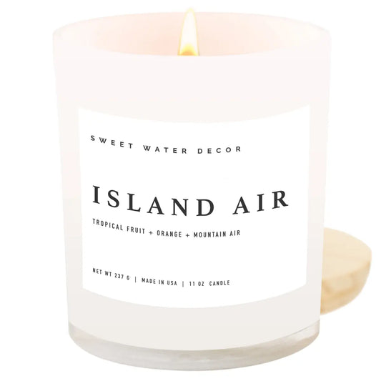 Island Air Soy Candle - White Jar - 11 oz - Sweet Water Decor