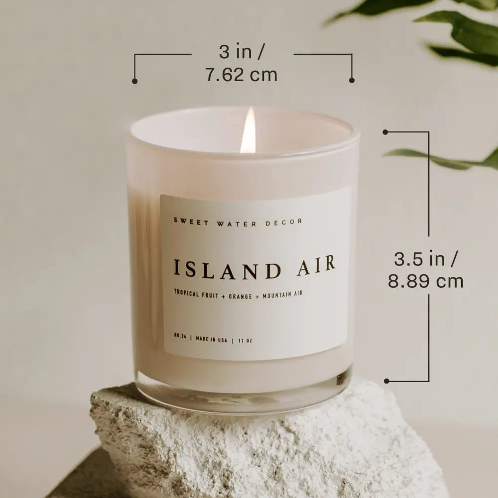 Island Air Soy Candle - White Jar - 11 oz - Sweet Water Decor