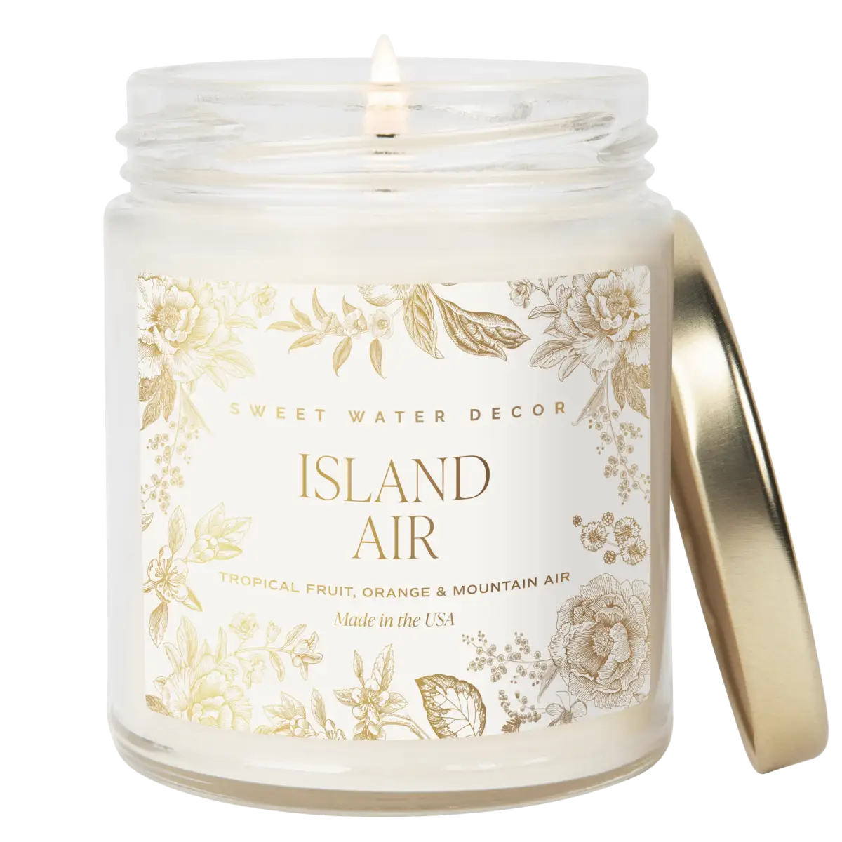 Island Air Soy Patterned Candle - Clear Jar - 9 oz - Sweet Water Decor