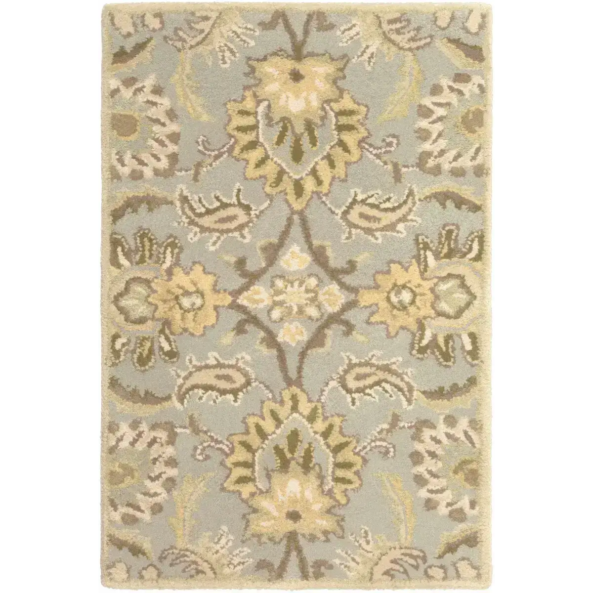 Ivory Beige Traditional Wool Area Rug - 2’ x 3’ Rectangle - Boutique Rugs