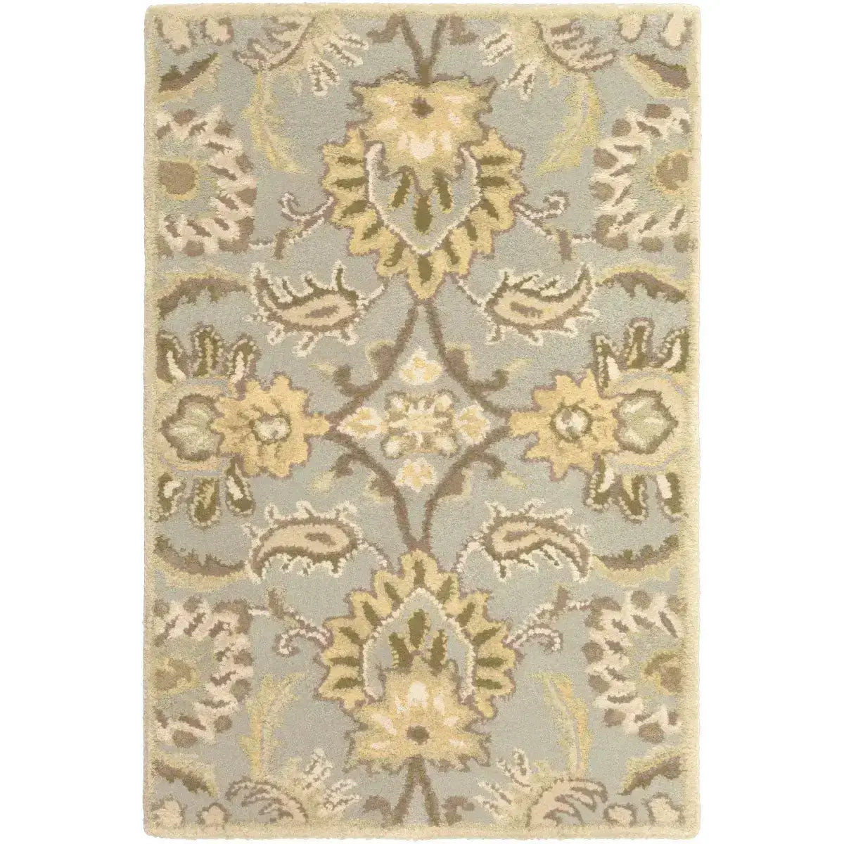 Ivory Beige Traditional Wool Area Rug - 2’ x 3’ Rectangle - Boutique Rugs