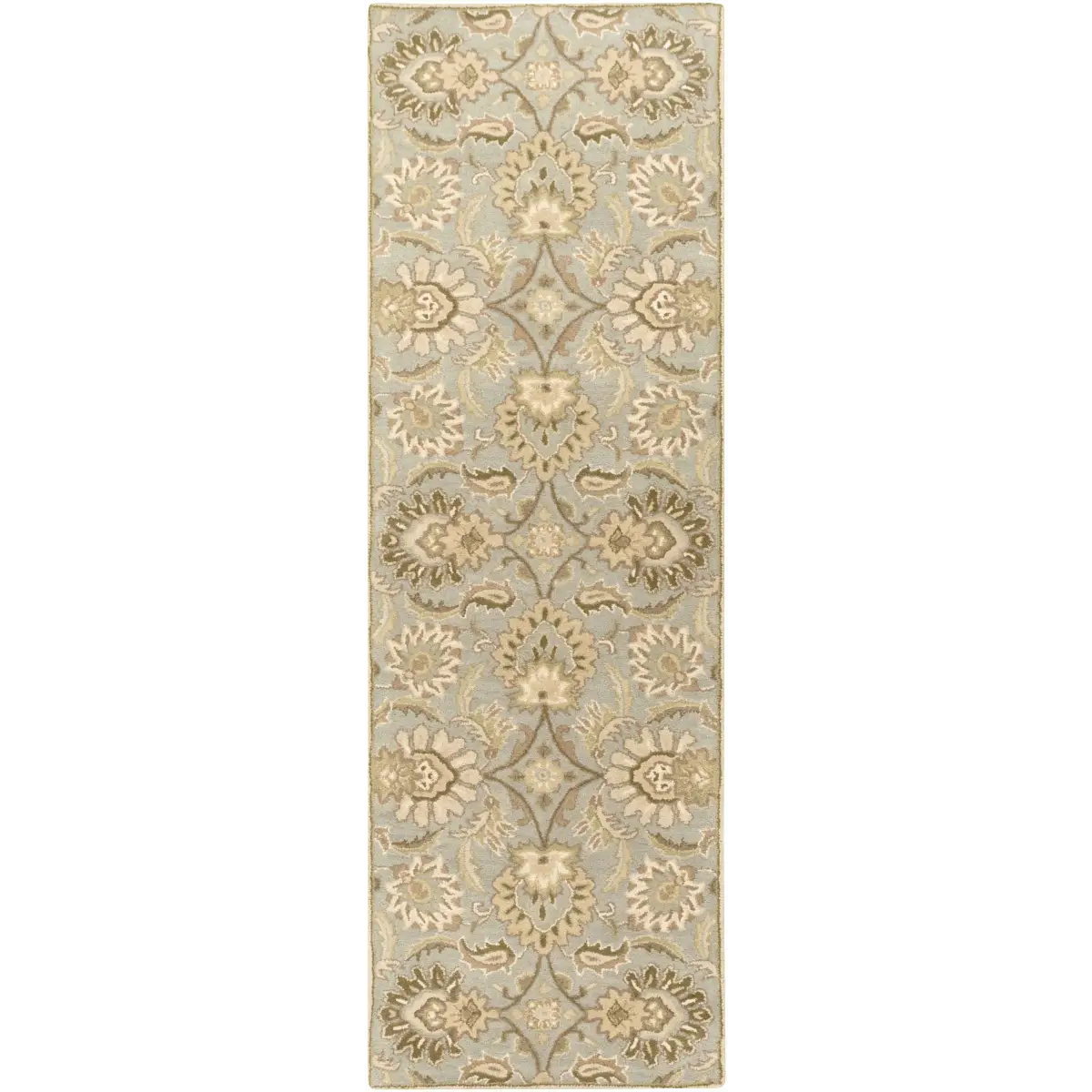 Ivory Beige Traditional Wool Area Rug - 2’6’’ x 8’ Runner - Boutique Rugs