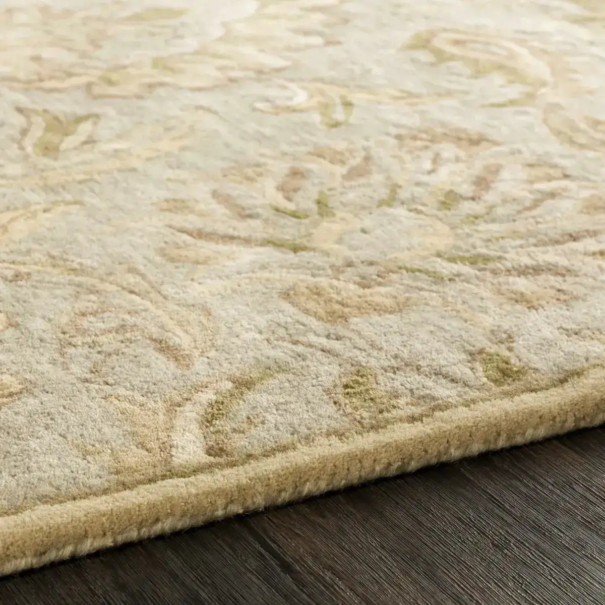 Ivory Beige Traditional Wool Area Rug - Boutique Rugs
